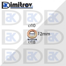 Дифтунга Ø 10 х Ø 18 х 2 mm медна